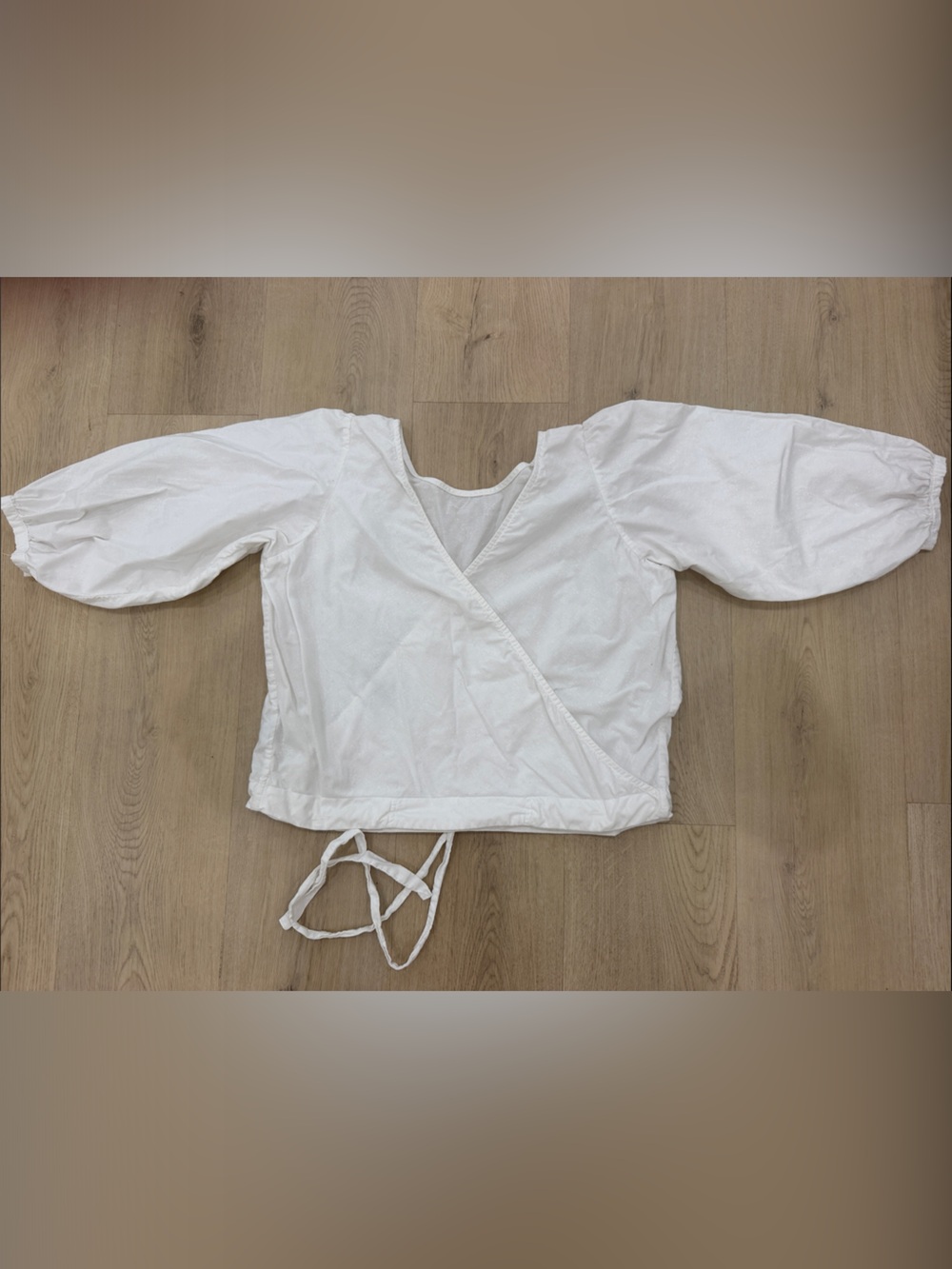 ESBY White Floral Wrap Top